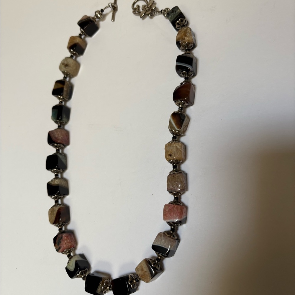 Multicolor black Stone Beaded Necklace